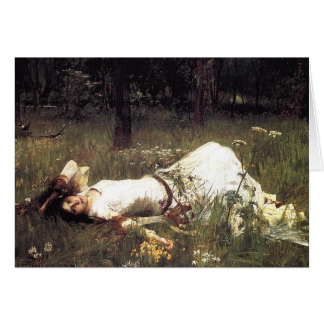 Ophelia Läggning i Meadow Hälsningskort (Framsidan Horizontal)