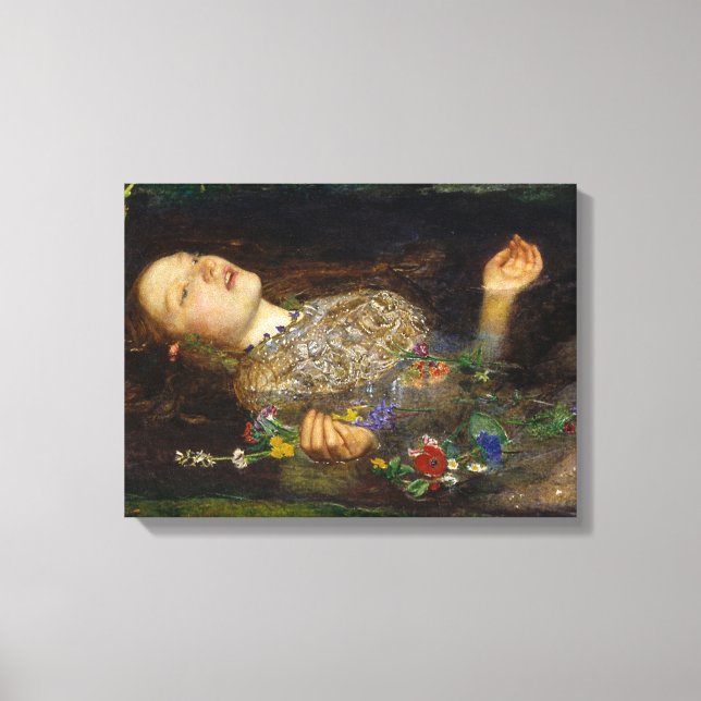 Ophelia målning av John Everett Millais Canvastryck (Framsida)