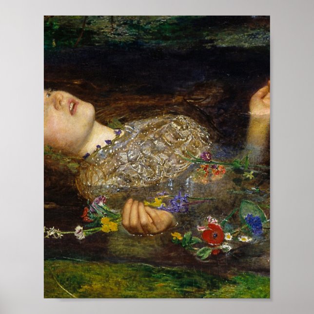 Ophelia målning av John Everett Millais Poster (Framsidan)