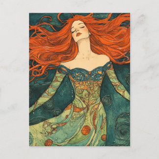 Ophelia med Red Hair Vykort