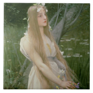 Ophelia (olja på kanfas) kakelplatta