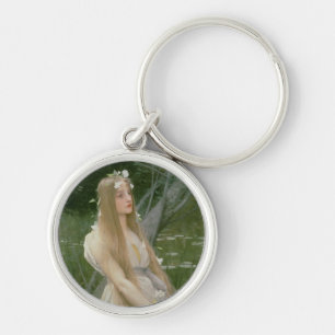 Ophelia (olja på kanfas) rund silverfärgad nyckelring