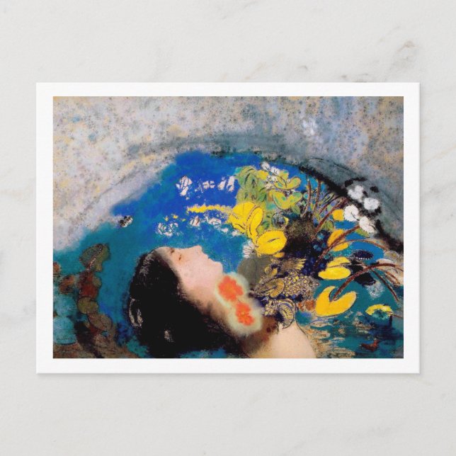 Ophelia, Redon Vykort (Framsida)