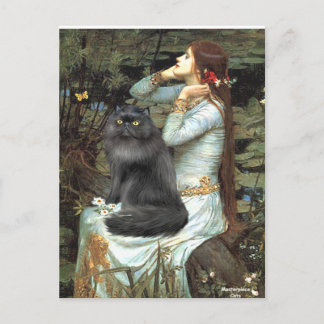 Ophelia - svart perserkatta vykort