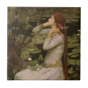 Ophelia vid dammen av John William Waterhouse Kakelplatta