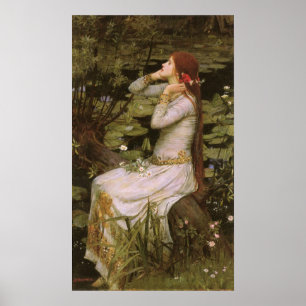 Ophelia vid waterhousen poster