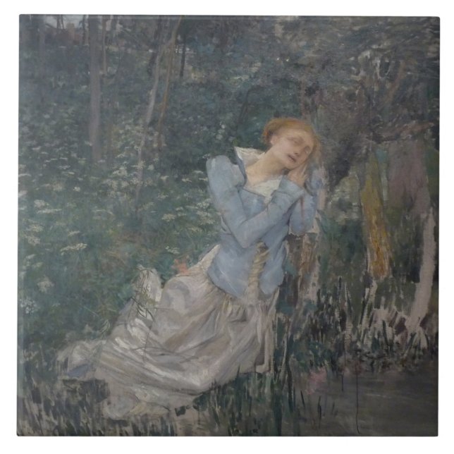 Ophelia (Weeping Woman) (av Jules Bastien-Lepage) Kakelplatta (Framsidan)