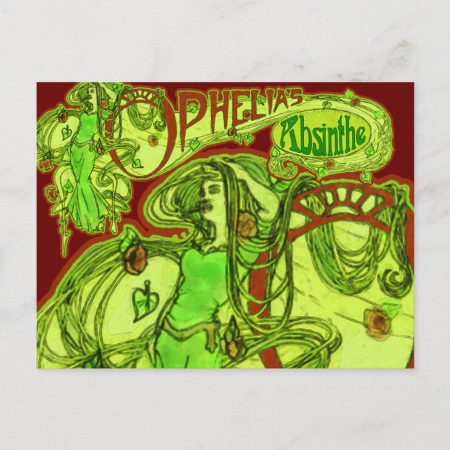 Ophelias Absinthe Vykort (Framsida)
