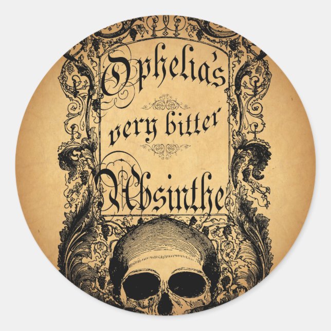 Ophelias bitter Absinthe Runt Klistermärke (Framsida)
