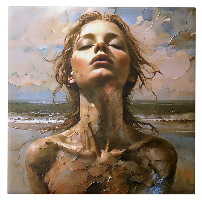 Ophira-fragment av havet kakelplatta (Framsidan)