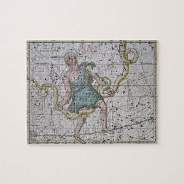 Ophiuchus eller Serpentarius, från 'en himmelsk Pussel (Horisontell)