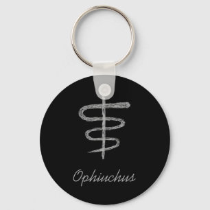 Ophiuchus. Zodiac-tecken i Grått. Nyckelring