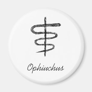 Ophiuchus. Zodiac undertecknar. Svart Sketch. Magnet