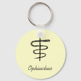 Ophiuchus. Zodiac undertecknar. Svart Sketch. Nyckelring