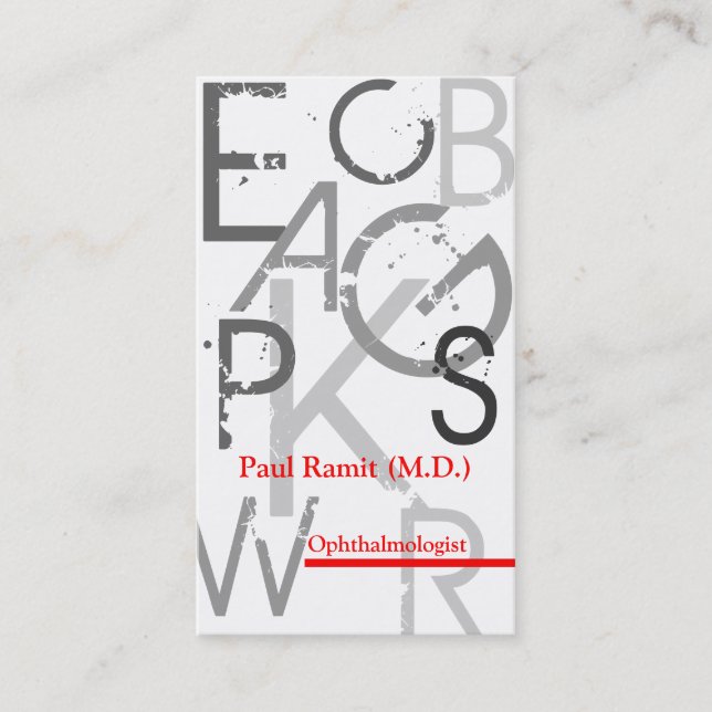 Ophthalmologisttidsbeställningsvisitkort Tidsbeställning Kort (Framsida)