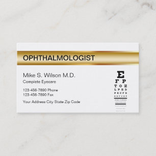 Ophthalmologistvisitkortar Tidsbeställning Kort