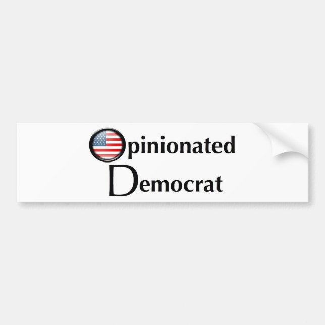 Opinionated demokratklistermärke bildekal (Framsidan)