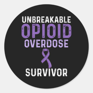 Opioid Överdosering Medvetandegörare Survivor 19 Runt Klistermärke