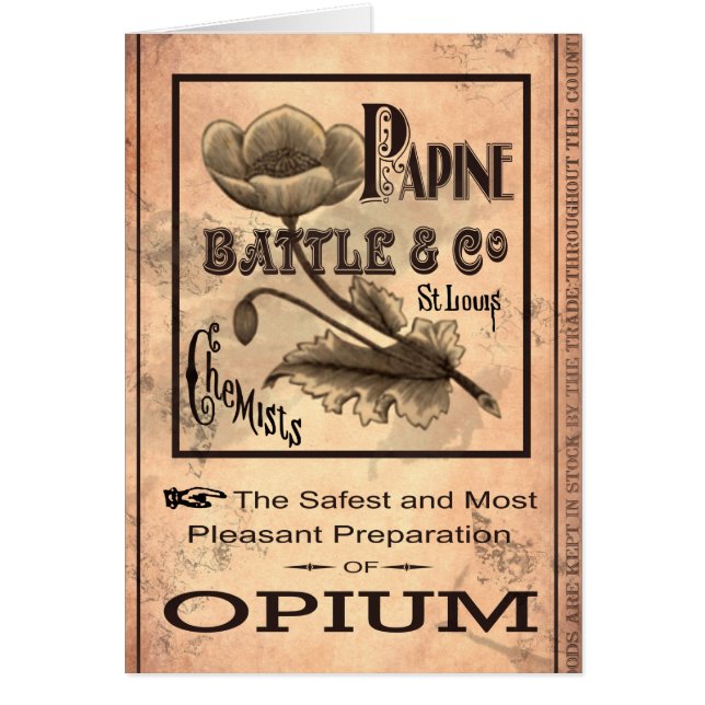 Opium-1883 Hälsningskort (Framsidan)