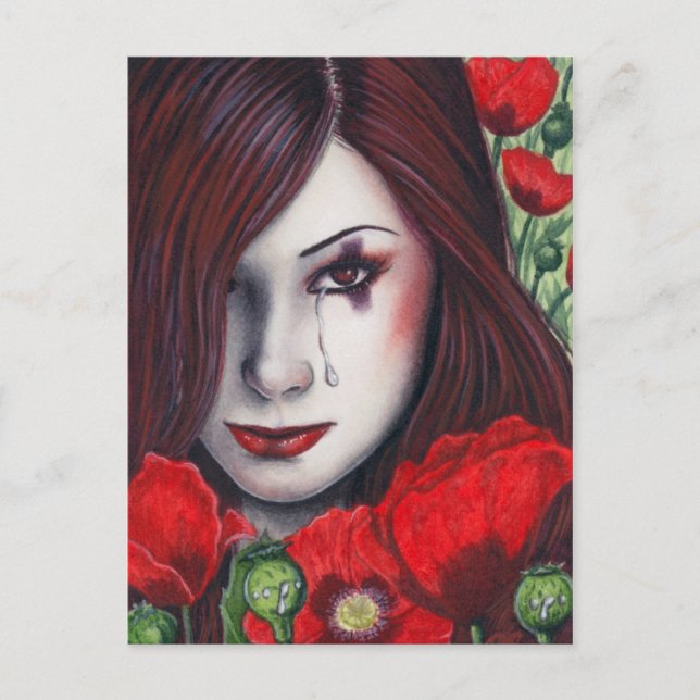 Opium Poppy Söt Poisons vykort (Framsida)