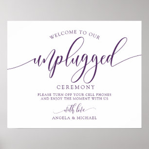 Oplockad bröllopsceremoni - Typografi - Plommonlil Poster