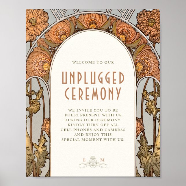 Oplockad Ceremoni Skylt Vintage Art Nouveau (Framsidan)