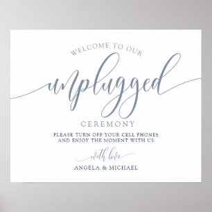 Opluggat Bröllop-tecken - typografi (Dusty Blue) Poster