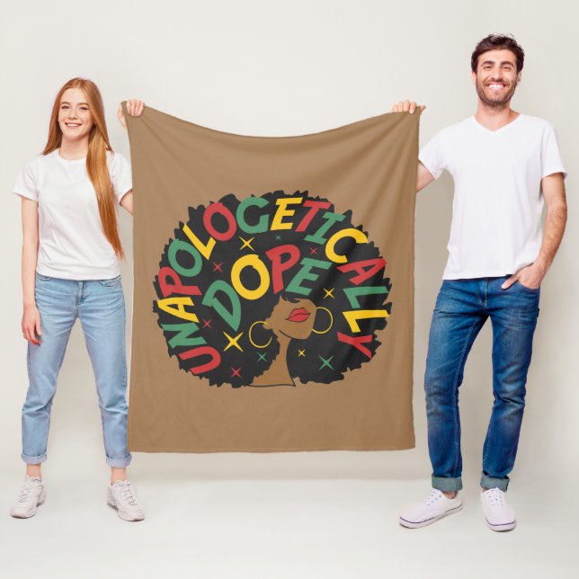 Opologetiskt påve Black Girl Afro Fleecefilt (På plats)