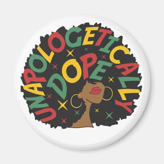Opologetiskt påve Black Girl Afro Magnet (Framsidan)