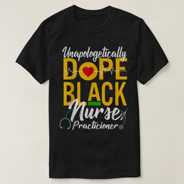 Opologetiskt påve Black Nurse Practitioner RN T Shirt (Design framsida)