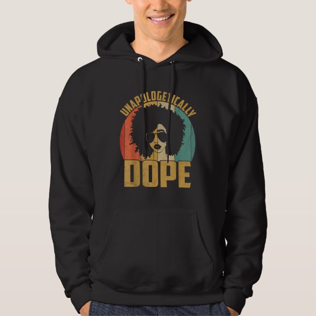 Opologetiskt påve Black Pride Melanin African Hoodie (Framsida)