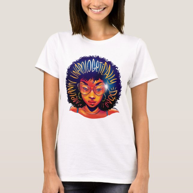 Opologetiskt påve Black Pride Melanin African T Shirt (Framsida)