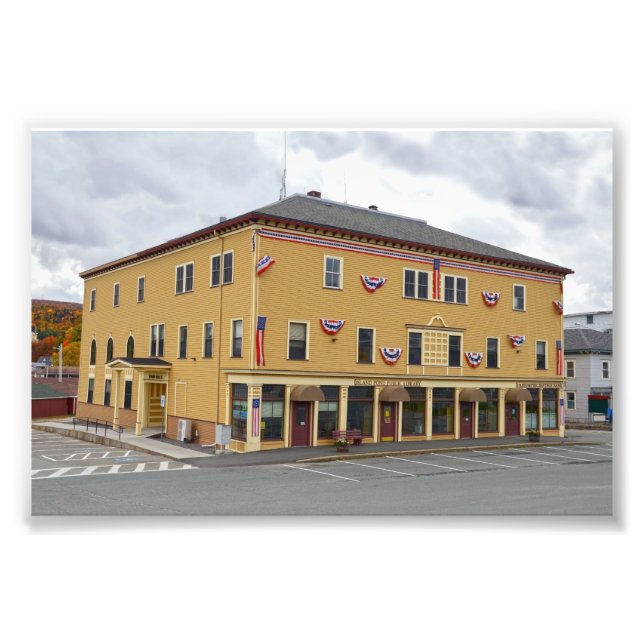 ÖPond, Vermont, Bibliotek och Town Hall Fototryck (Framsidan)