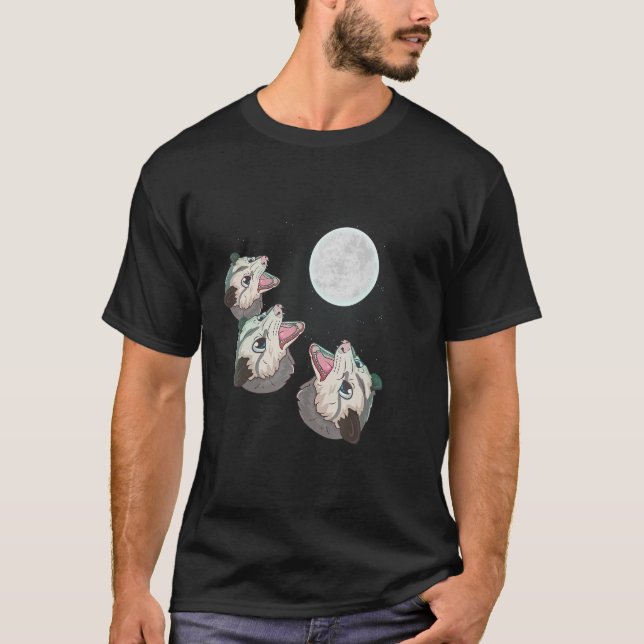 Opossum 3 Opossum Måne Opossum T Shirt (Framsida)