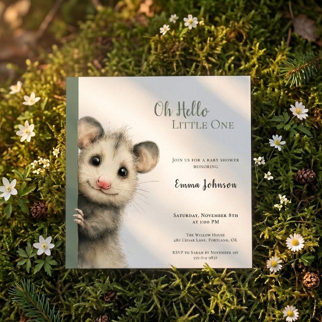 Opossum Baby Shower Invitation Spara Datumet (Opossum Baby Shower Invitation)