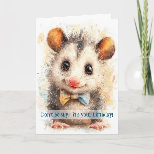 Opossum Birthday Card Kort (Framsida)