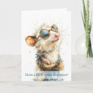 Opossum Birthday Card Kort