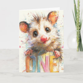 Opossum Birthday Card Kort