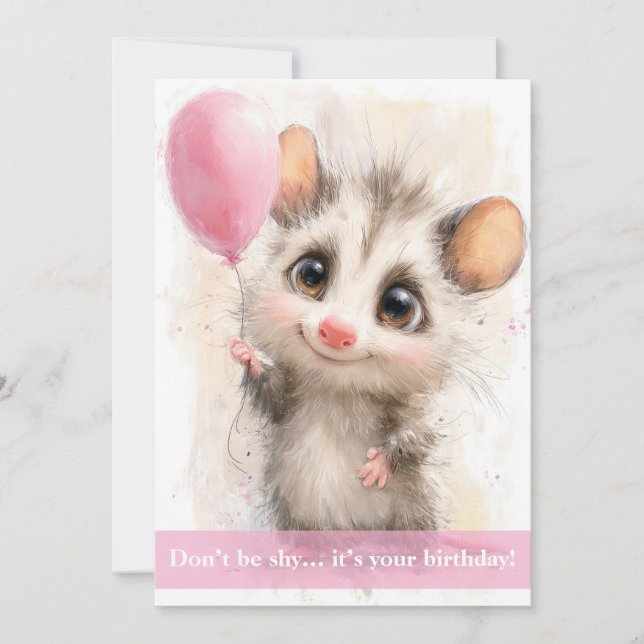 Opossum Birthday Card Kort (Framsida)