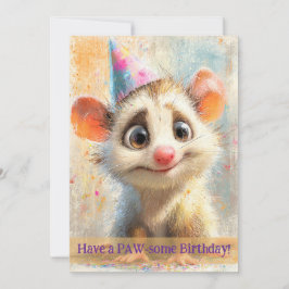 Opossum Birthday Card Kort