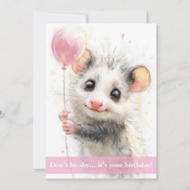 Opossum Birthday Card Kort