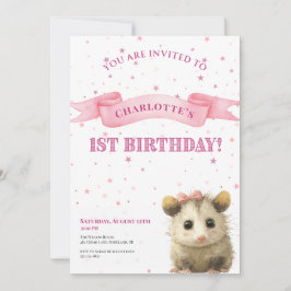 Opossum Birthday Invitation • 1st Birthday Spara Datumet