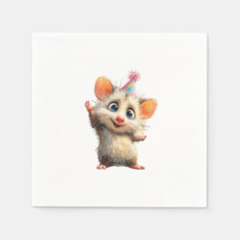 Opossum Birthday Napkin • Cute Woodland Party Pappersservett