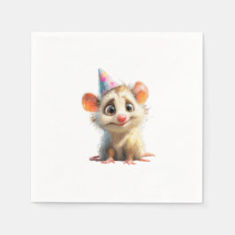 Opossum Birthday Napkin • Cute Woodland Party Pappersservett