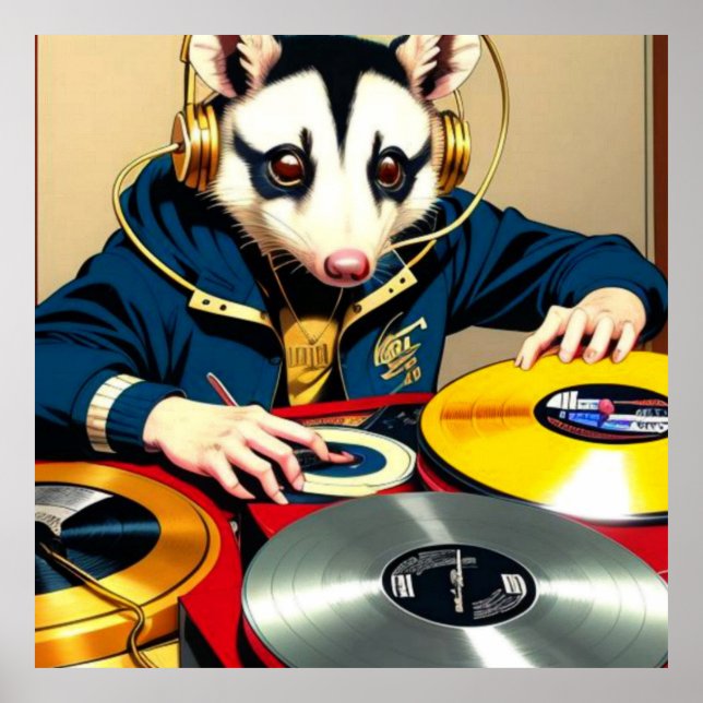 OPOSSUM DEE JAY POSTER (Framsidan)