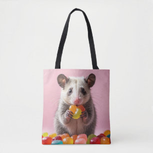 Opossum Eating Gummy Sweeties Tygkasse