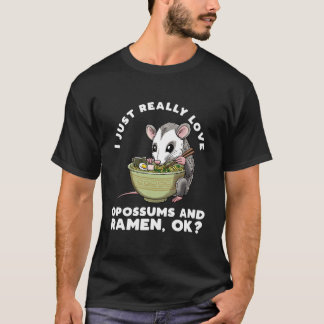 Opossum Eating Ra Noodles Japanese Food Possum Rod T Shirt