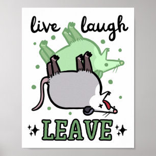 Opossum Funny Live Laugh Lämna Mörk Humor Possum G Poster