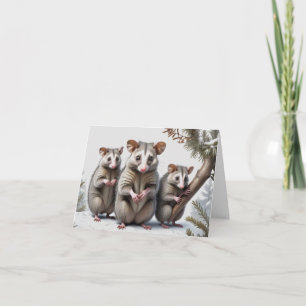 Opossum-gratulationskort för bildåtergivning i fam kort