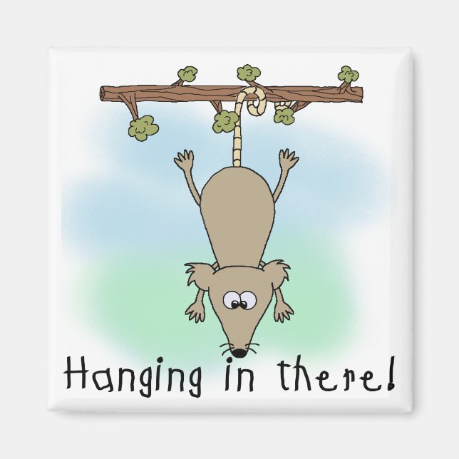 Opossum Hanging där inne Magnet (Framsidan)
